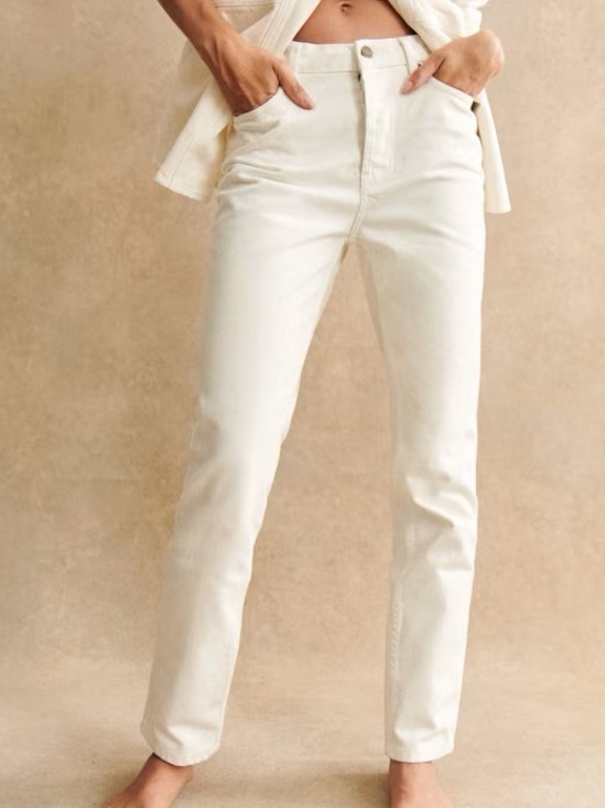 Sezane Denim - Sezane Brut Sexy Jeans, Ecru - size 36 (4 US)